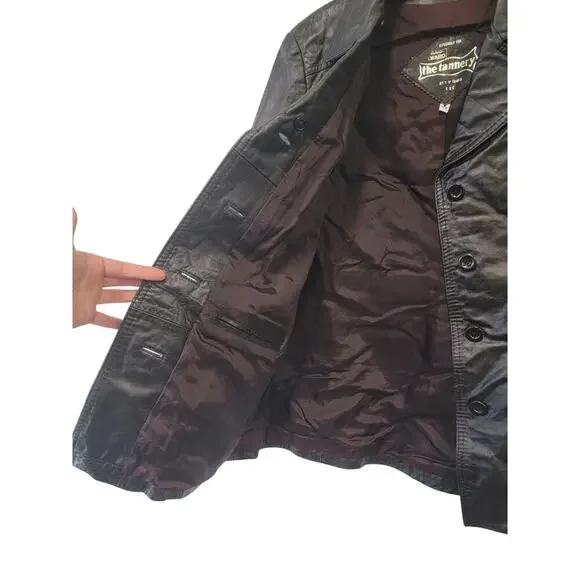 The Tannery by Montgomery Ward Black Leather Jacket - Picture 5 of 10